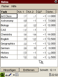 Screenshot of Noten
